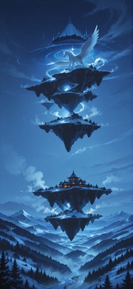 Realitywarp Blue Night Nature Winter Animal mobile wallpaper / スマホ壁紙