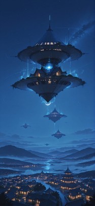 Realitywarp Blue Night Sky Summer Machine mobile wallpaper / スマホ壁紙