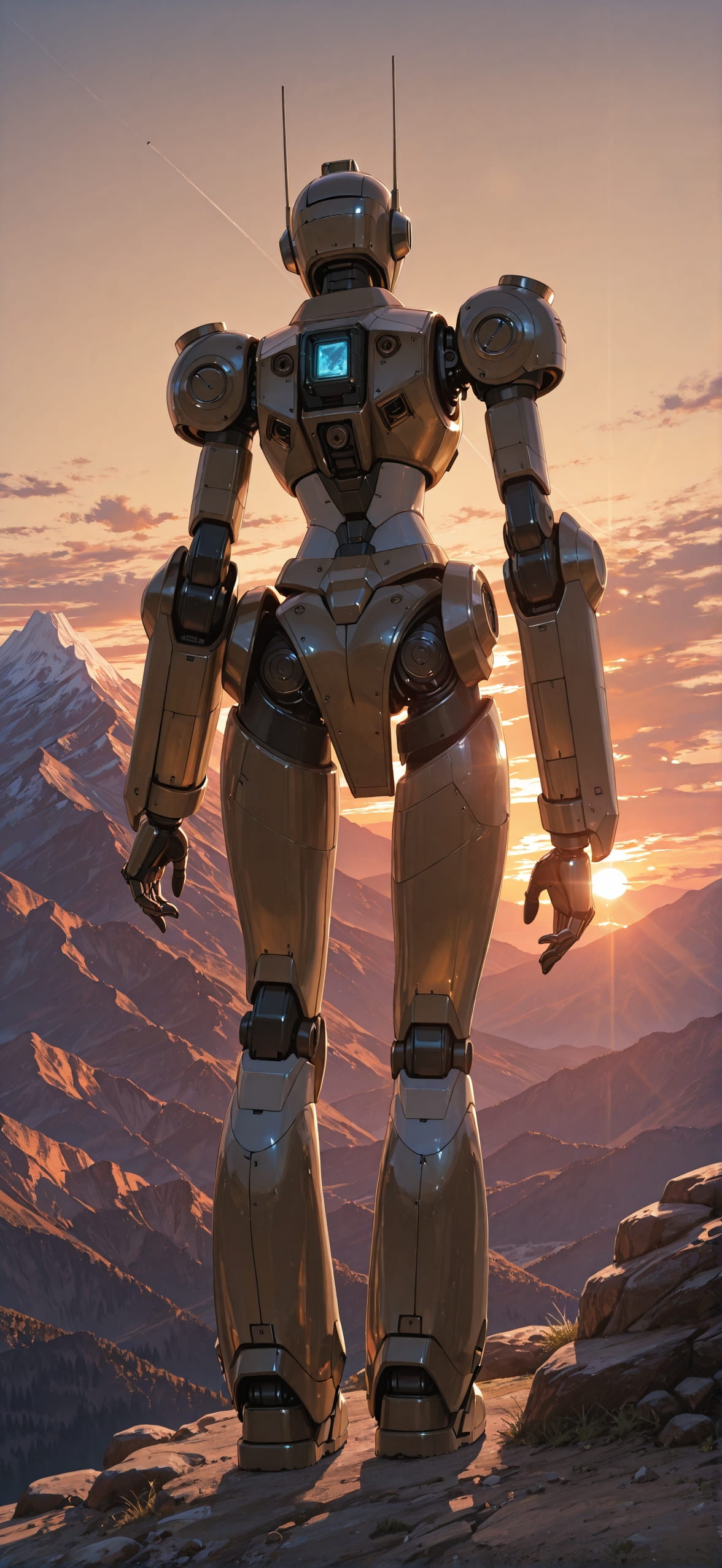 Realitywarp Brown Sunset Mountain Summer Machine mobile wallpaper / スマホ壁紙