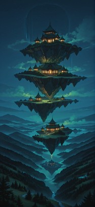 Realitywarp Green Night Nature Summer mobile wallpaper / スマホ壁紙