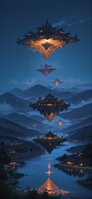 Realitywarp Orange Night Sea Summer Machine mobile wallpaper / スマホ壁紙