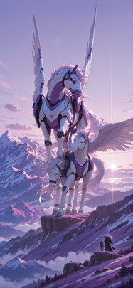 Realitywarp Purple Afternoon Mountain Spring Animal Machine mobile wallpaper / スマホ壁紙
