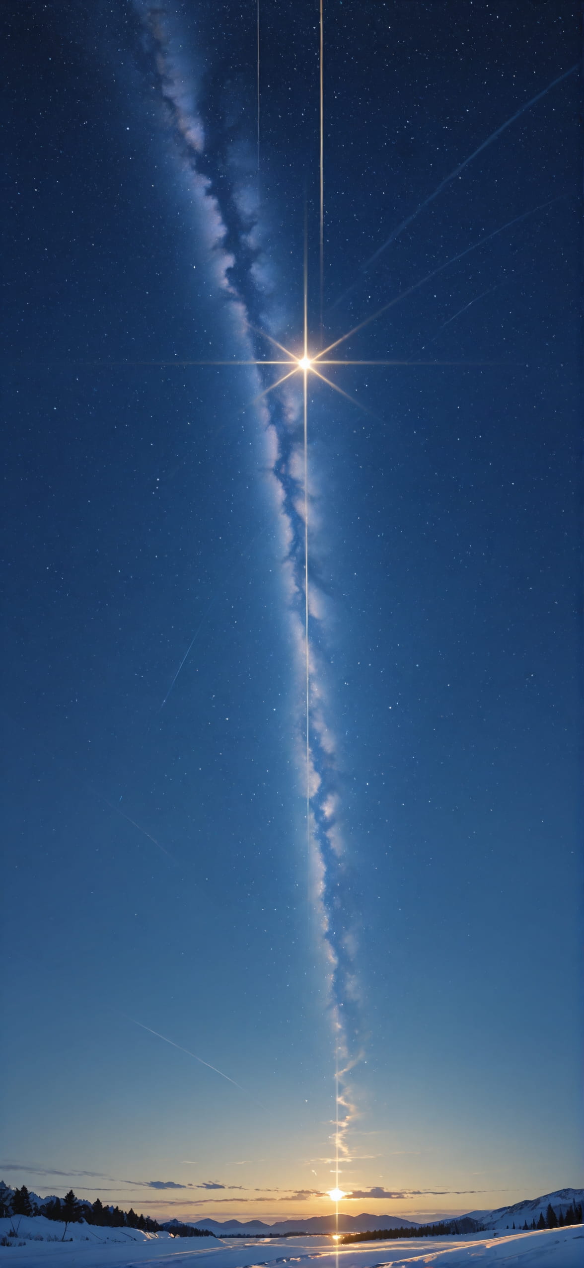 Realitywarp Yellow Night Sky Winter mobile wallpaper / スマホ壁紙