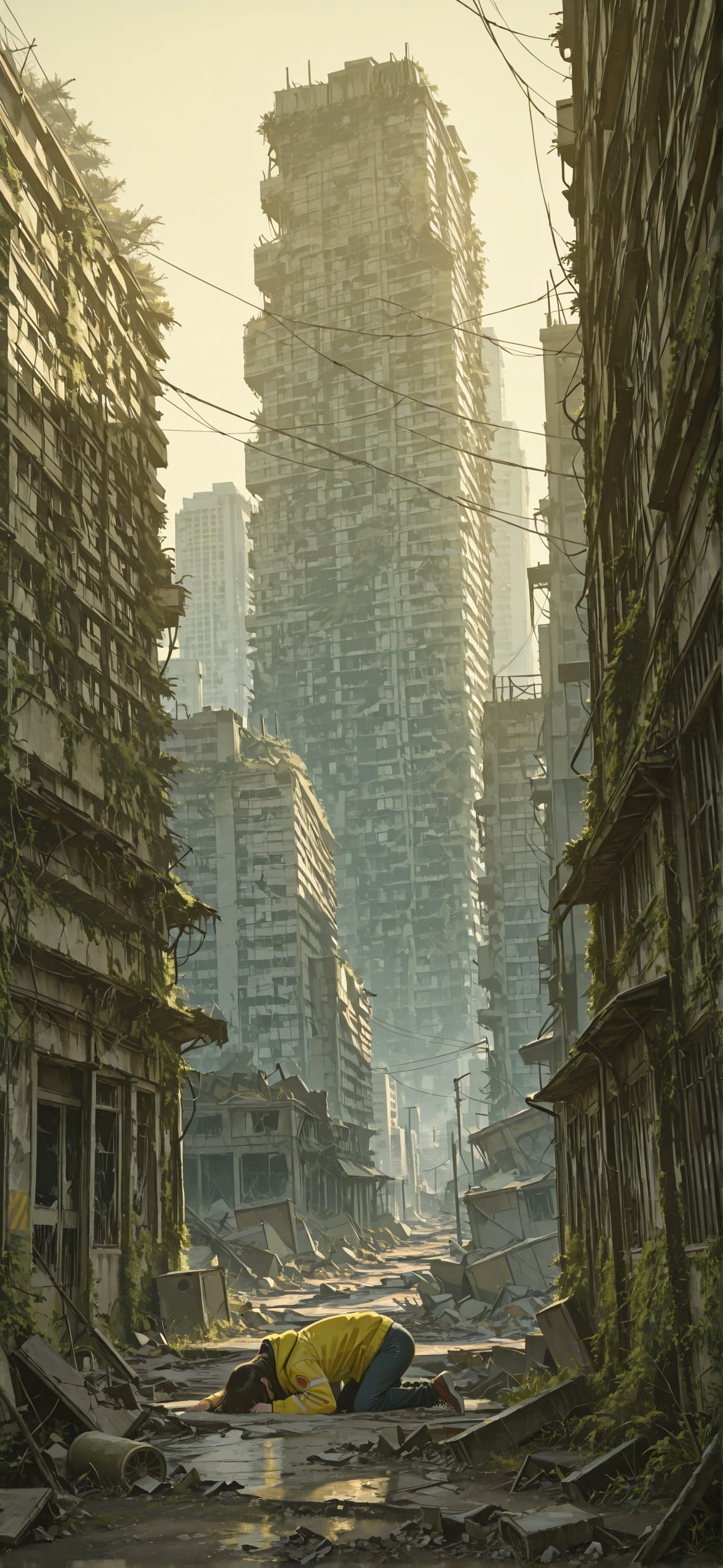 Ruins Yellow Afternoon City Winter mobile wallpaper / スマホ壁紙