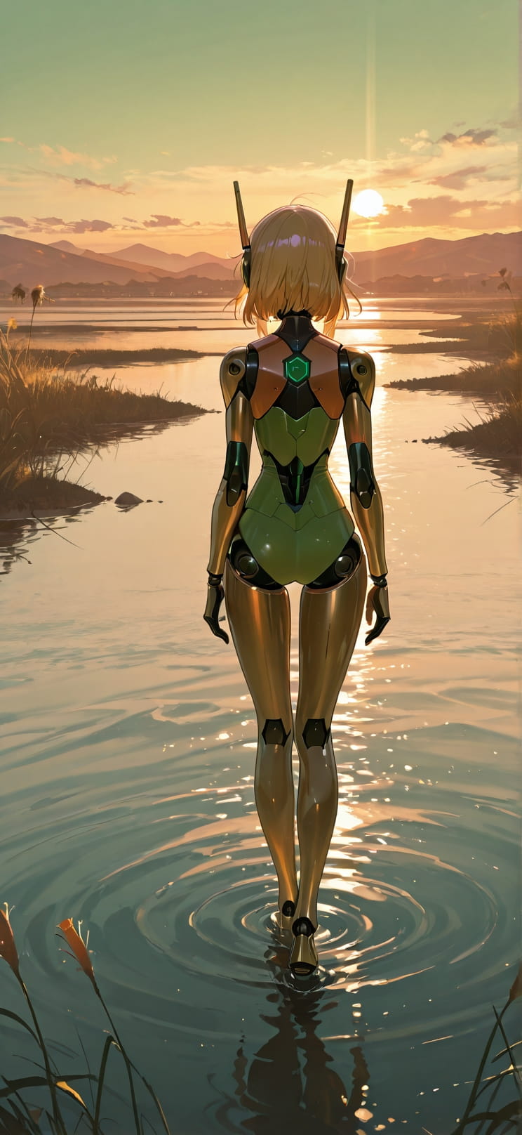 Saffron Green Afternoon Sea Summer Machine mobile wallpaper / スマホ壁紙