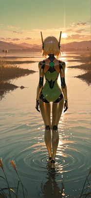 Saffron Green Afternoon Sea Summer Machine mobile wallpaper / スマホ壁紙