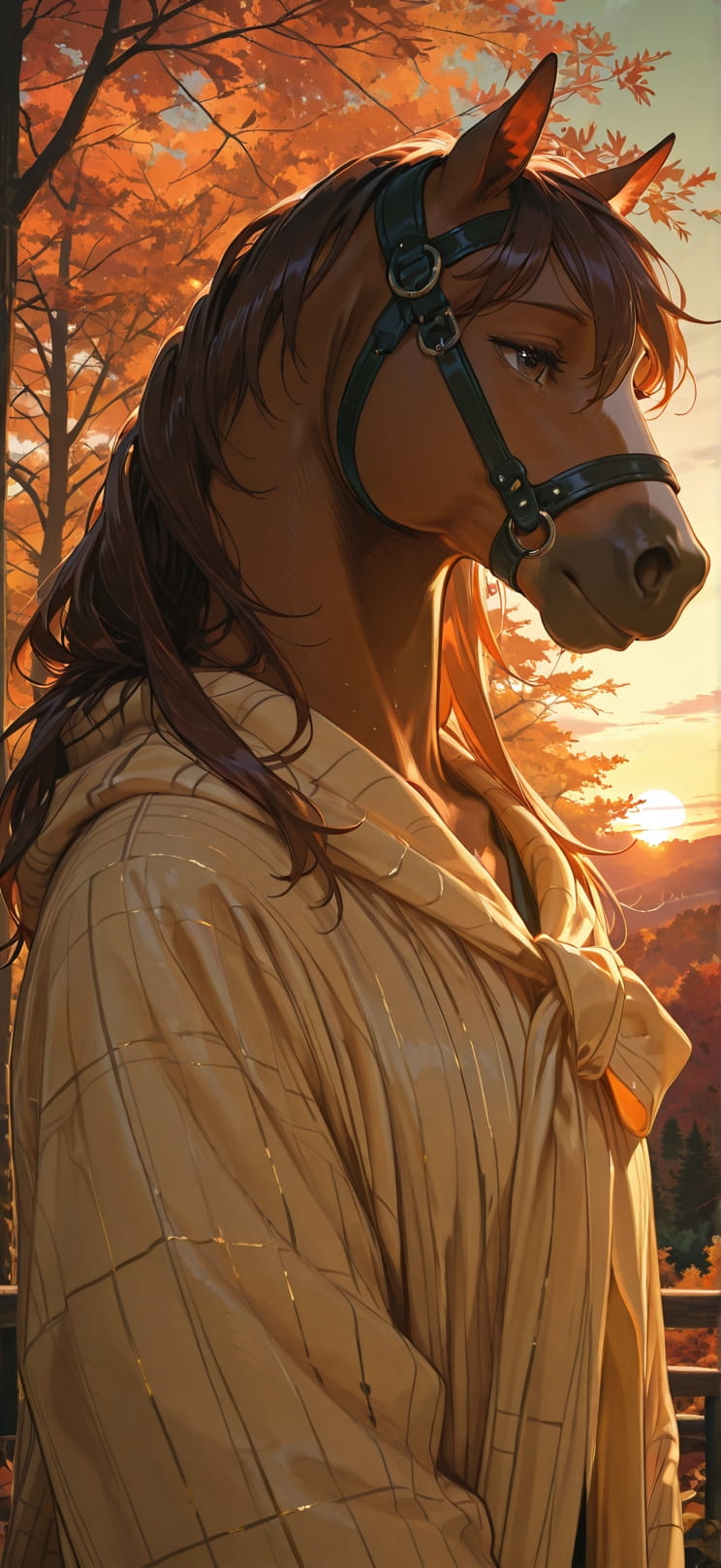 Saffron Green Sunset Nature Autumn Animal Machine mobile wallpaper / スマホ壁紙