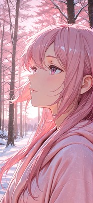 Saffron Pink Afternoon Nature Winter mobile wallpaper / スマホ壁紙