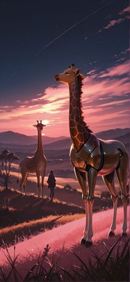 Saffron Pink Night Nature Spring Animal Machine mobile wallpaper / スマホ壁紙