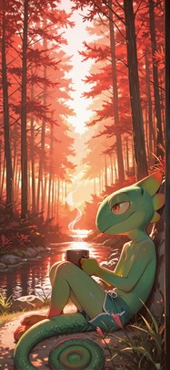 Saffron Red Afternoon Nature Summer Animal mobile wallpaper / スマホ壁紙