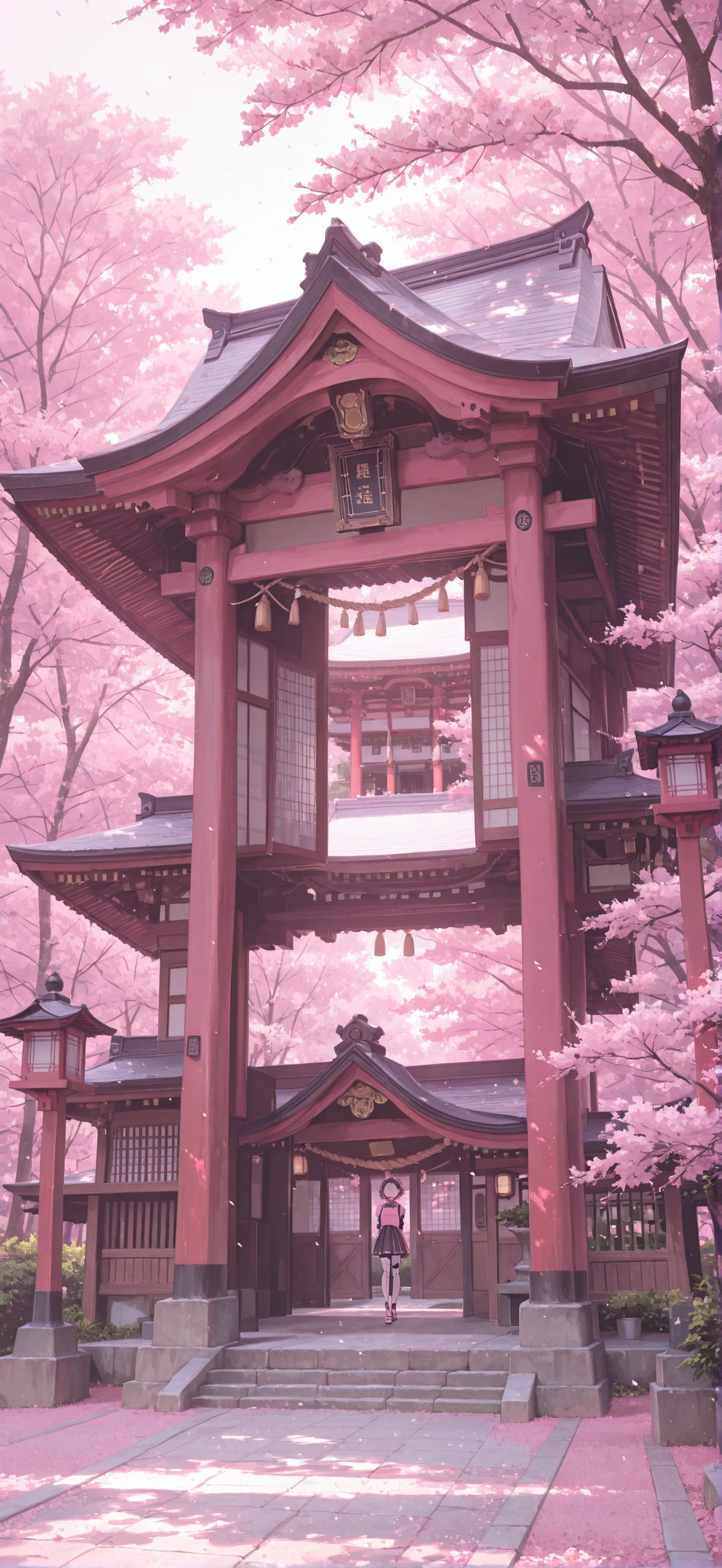 Sakura Pink Afternoon Nature Summer Machine mobile wallpaper / スマホ壁紙
