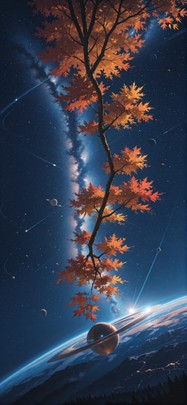 Saturn Blue Afternoon Nature Autumn mobile wallpaper / スマホ壁紙