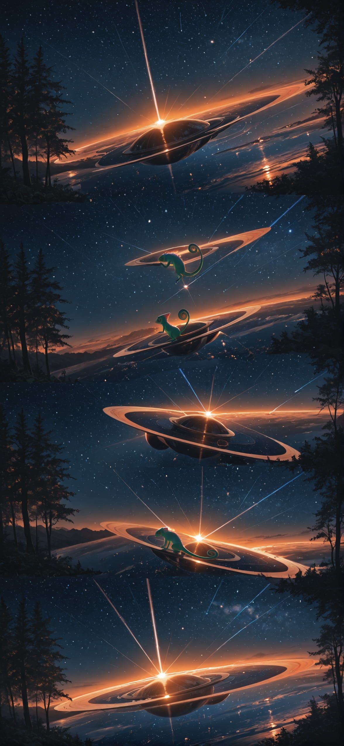 Saturn Orange Night Nature Summer Animal mobile wallpaper / スマホ壁紙