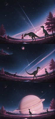 Saturn Pink Night Nature Spring Animal mobile wallpaper / スマホ壁紙