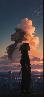 Silhouette Brown Sunset City Summer Animal mobile wallpaper / スマホ壁紙