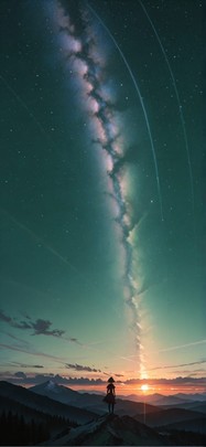 Silhouette Green Sunset Nature Summer Machine mobile wallpaper / スマホ壁紙