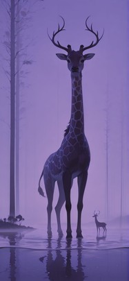 Silhouette Purple Afternoon Sea Summer Animal mobile wallpaper / スマホ壁紙