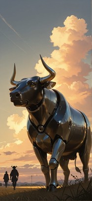 Silhouette Yellow Afternoon Sky Spring Animal Machine mobile wallpaper / スマホ壁紙