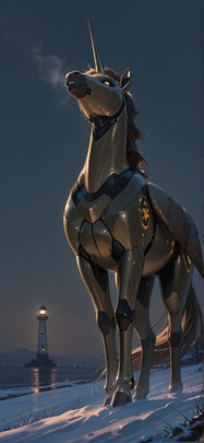 Siren Brown Night Sky Winter Animal Machine mobile wallpaper / スマホ壁紙