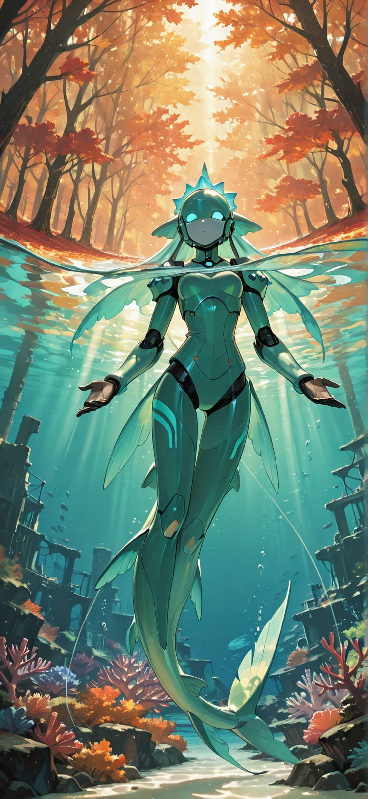 Siren Green Afternoon Nature Autumn Machine mobile wallpaper / スマホ壁紙