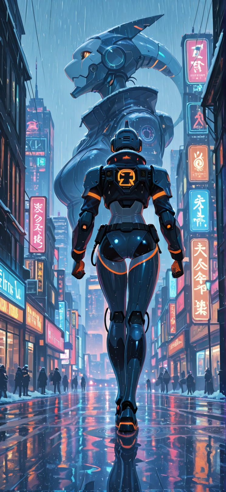 Siren Orange Afternoon City Winter Machine mobile wallpaper / スマホ壁紙