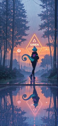 Siren Orange Afternoon Nature Spring Animal mobile wallpaper / スマホ壁紙