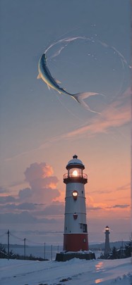 Siren Orange Afternoon Sky Winter Animal mobile wallpaper / スマホ壁紙