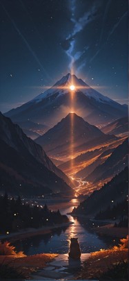 Siren Orange Night Mountain Autumn Animal mobile wallpaper / スマホ壁紙