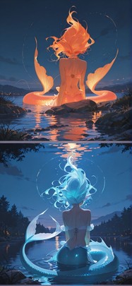 Siren Orange Night Sea Spring mobile wallpaper / スマホ壁紙