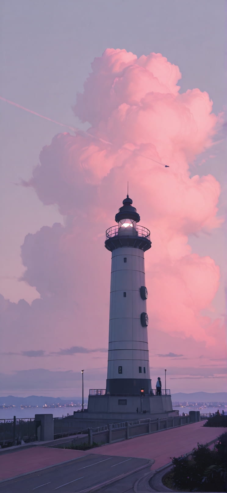 Siren Pink Afternoon City Spring Machine mobile wallpaper / スマホ壁紙