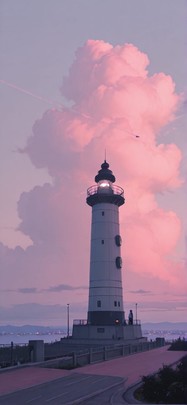 Siren Pink Afternoon City Spring Machine mobile wallpaper / スマホ壁紙