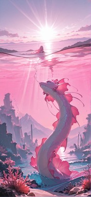 Siren Pink Afternoon Mountain Spring mobile wallpaper / スマホ壁紙