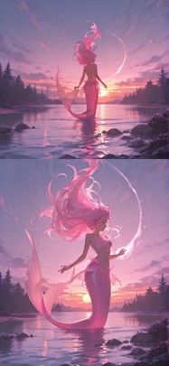 Siren Pink Sunset Nature Spring mobile wallpaper / スマホ壁紙