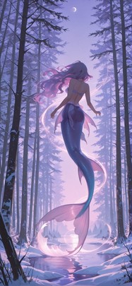 Siren Purple Afternoon Nature Winter mobile wallpaper / スマホ壁紙