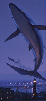 Siren Purple Night City Winter Animal Machine mobile wallpaper / スマホ壁紙