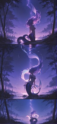 Siren Purple Night Nature Summer Animal mobile wallpaper / スマホ壁紙