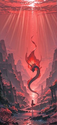 Siren Red Afternoon Mountain Spring Machine mobile wallpaper / スマホ壁紙