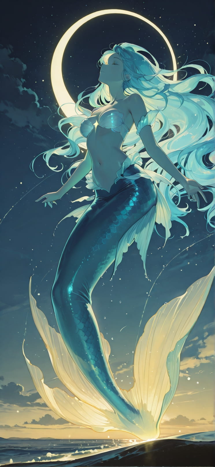 Siren Yellow Night Sky Summer Machine mobile wallpaper / スマホ壁紙