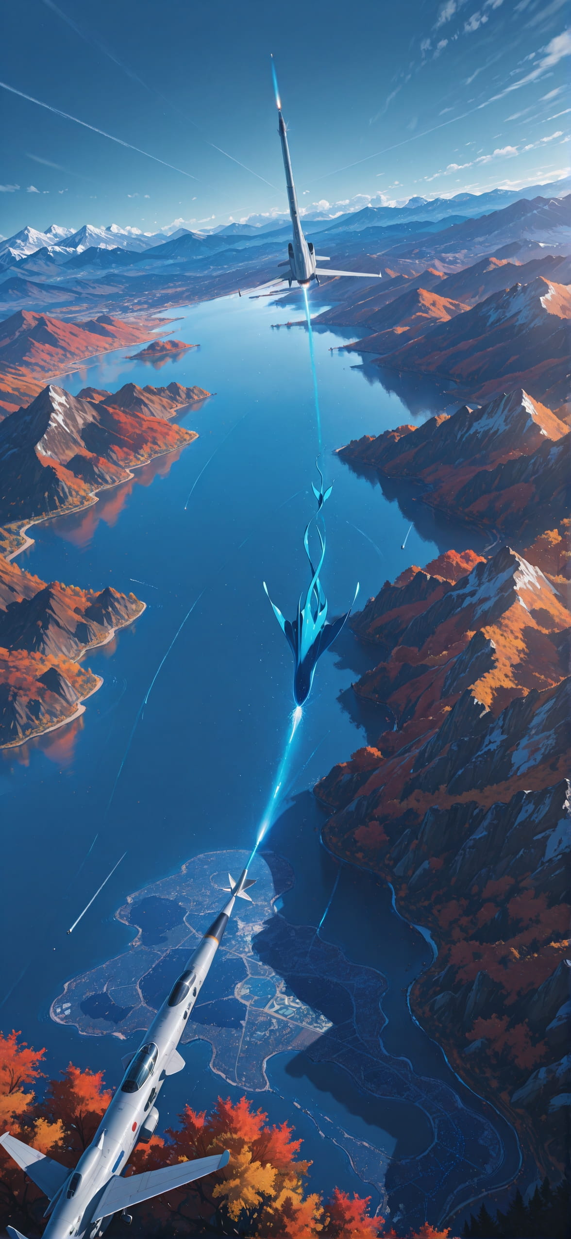 Spacexipo Blue Afternoon Mountain Autumn Animal mobile wallpaper / スマホ壁紙