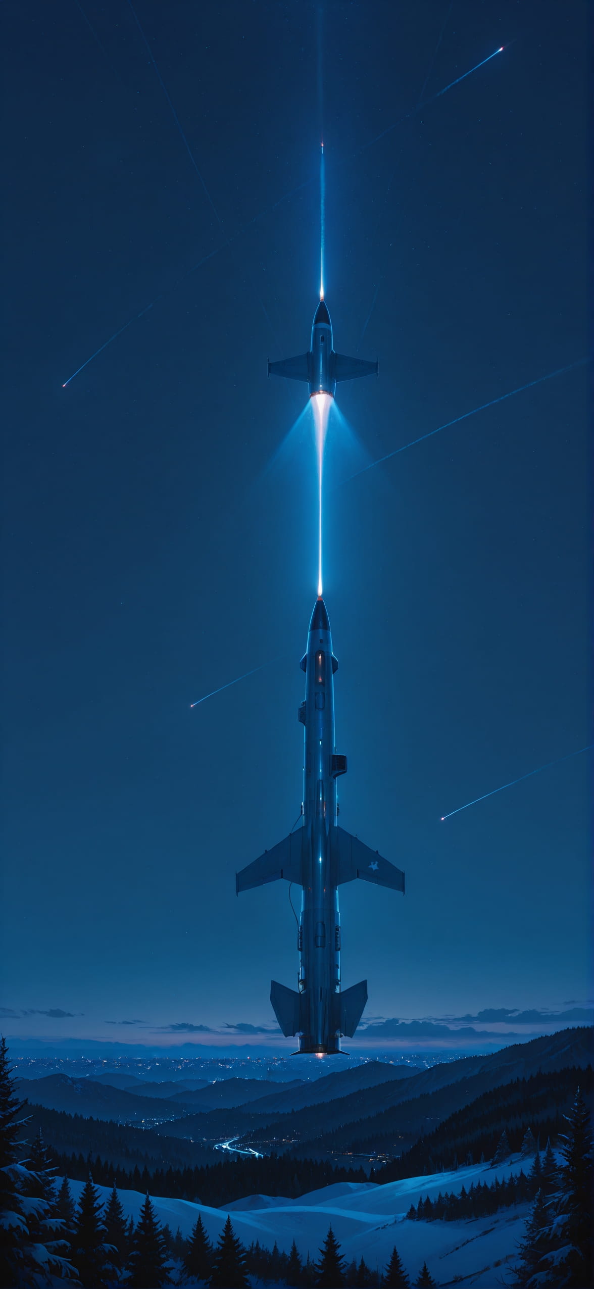 Spacexipo Blue Night Nature Winter mobile wallpaper / スマホ壁紙