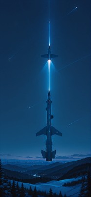 Spacexipo Blue Night Nature Winter mobile wallpaper / スマホ壁紙