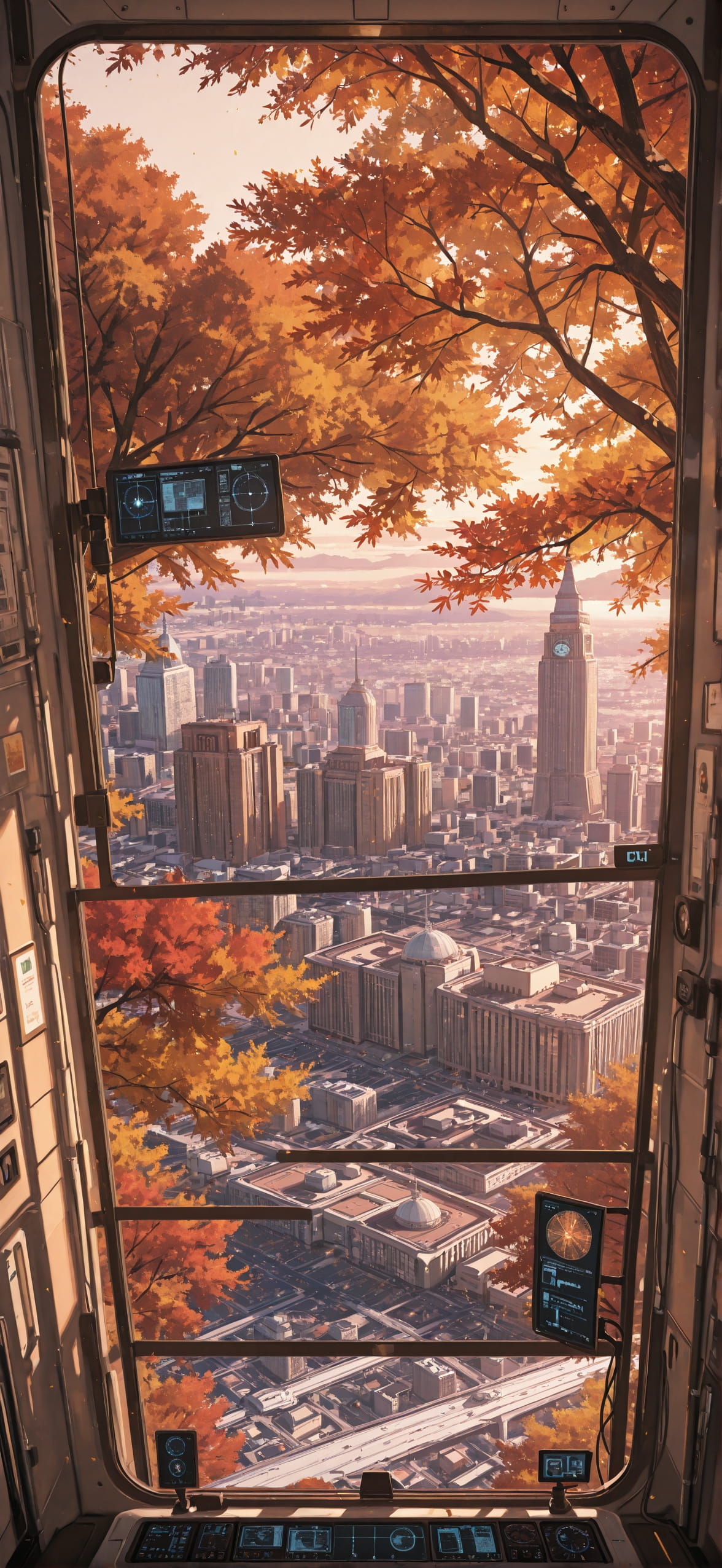 Spacexipo Brown Afternoon City Autumn mobile wallpaper / スマホ壁紙