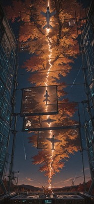Spacexipo Brown Night Sky Autumn Animal mobile wallpaper / スマホ壁紙