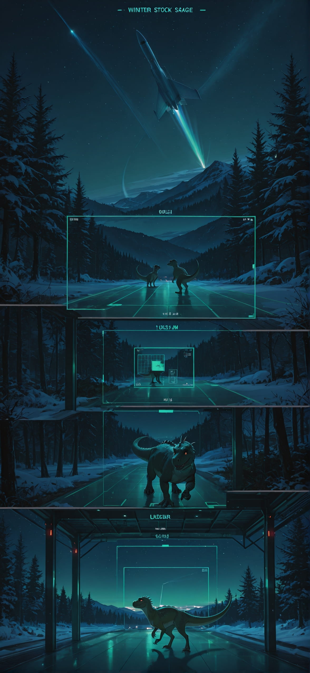 Spacexipo Green Night Nature Winter Animal mobile wallpaper / スマホ壁紙