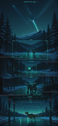 Spacexipo Green Night Nature Winter Animal mobile wallpaper / スマホ壁紙