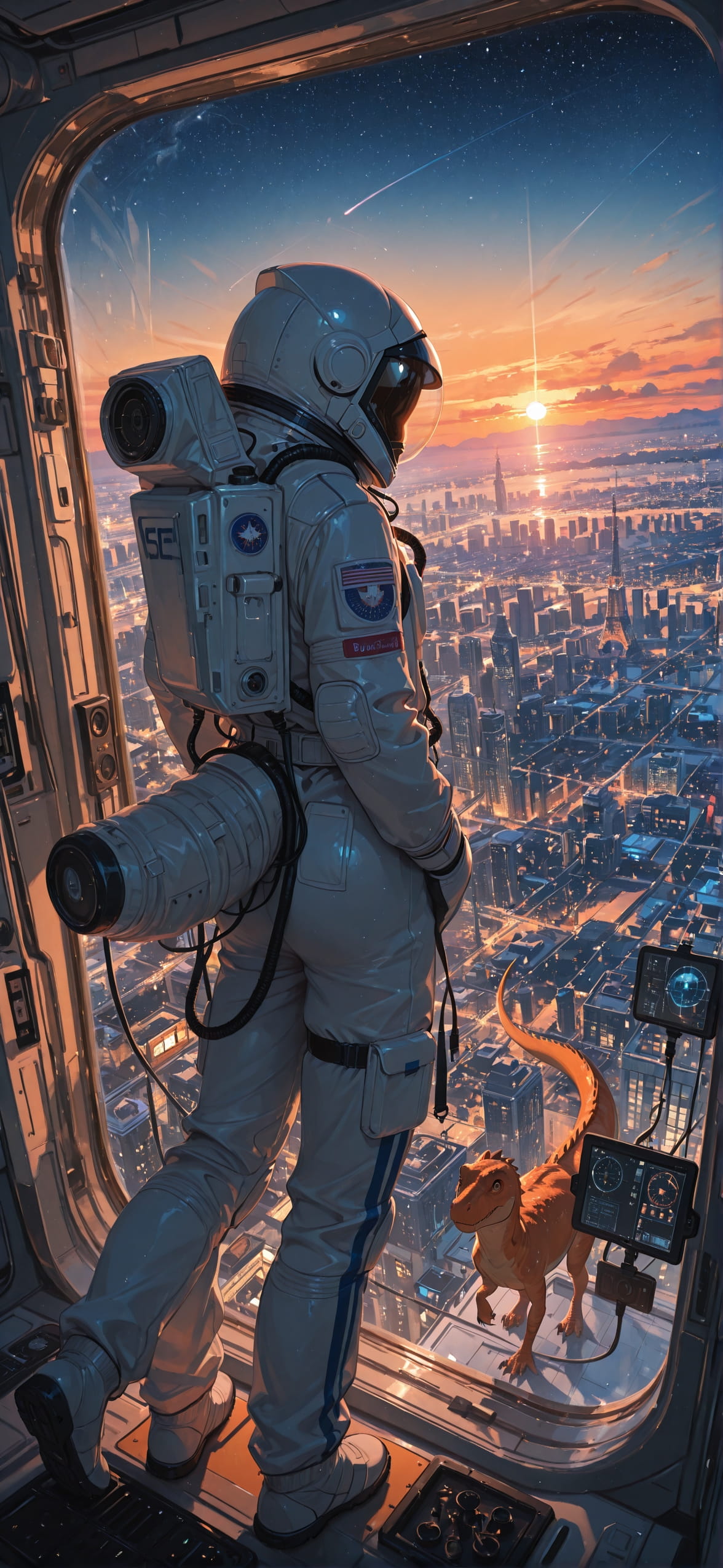 Spacexipo Orange Afternoon City Winter Animal mobile wallpaper / スマホ壁紙