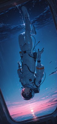 Spacexipo Pink Night Sea Summer mobile wallpaper / スマホ壁紙