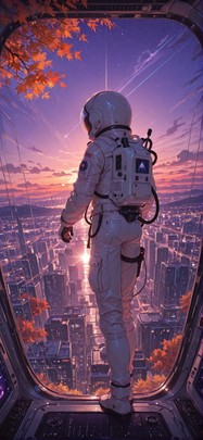 Spacexipo Purple Afternoon City Autumn mobile wallpaper / スマホ壁紙