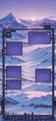 Spacexipo Purple Afternoon Mountain Winter mobile wallpaper / スマホ壁紙