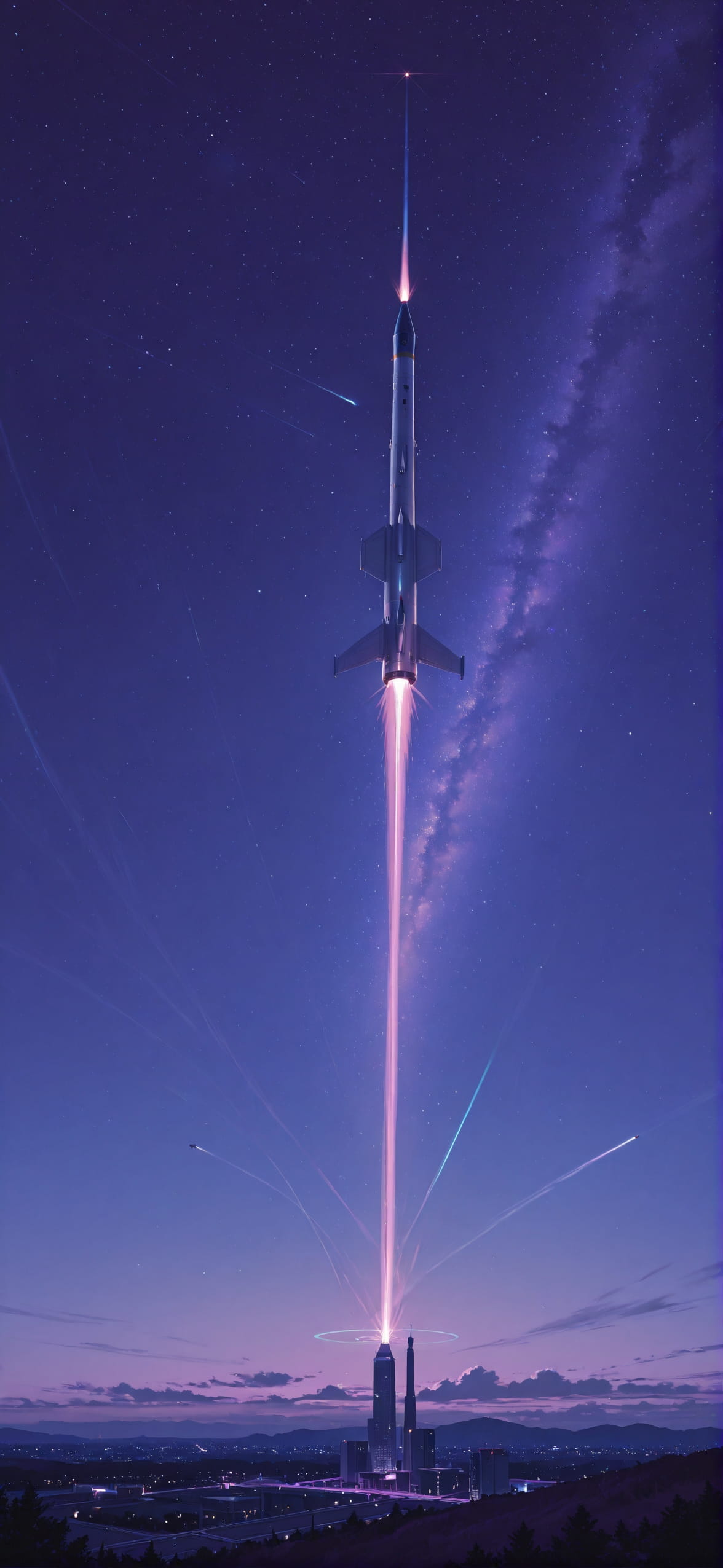 Spacexipo Purple Night Sky Spring Animal mobile wallpaper / スマホ壁紙